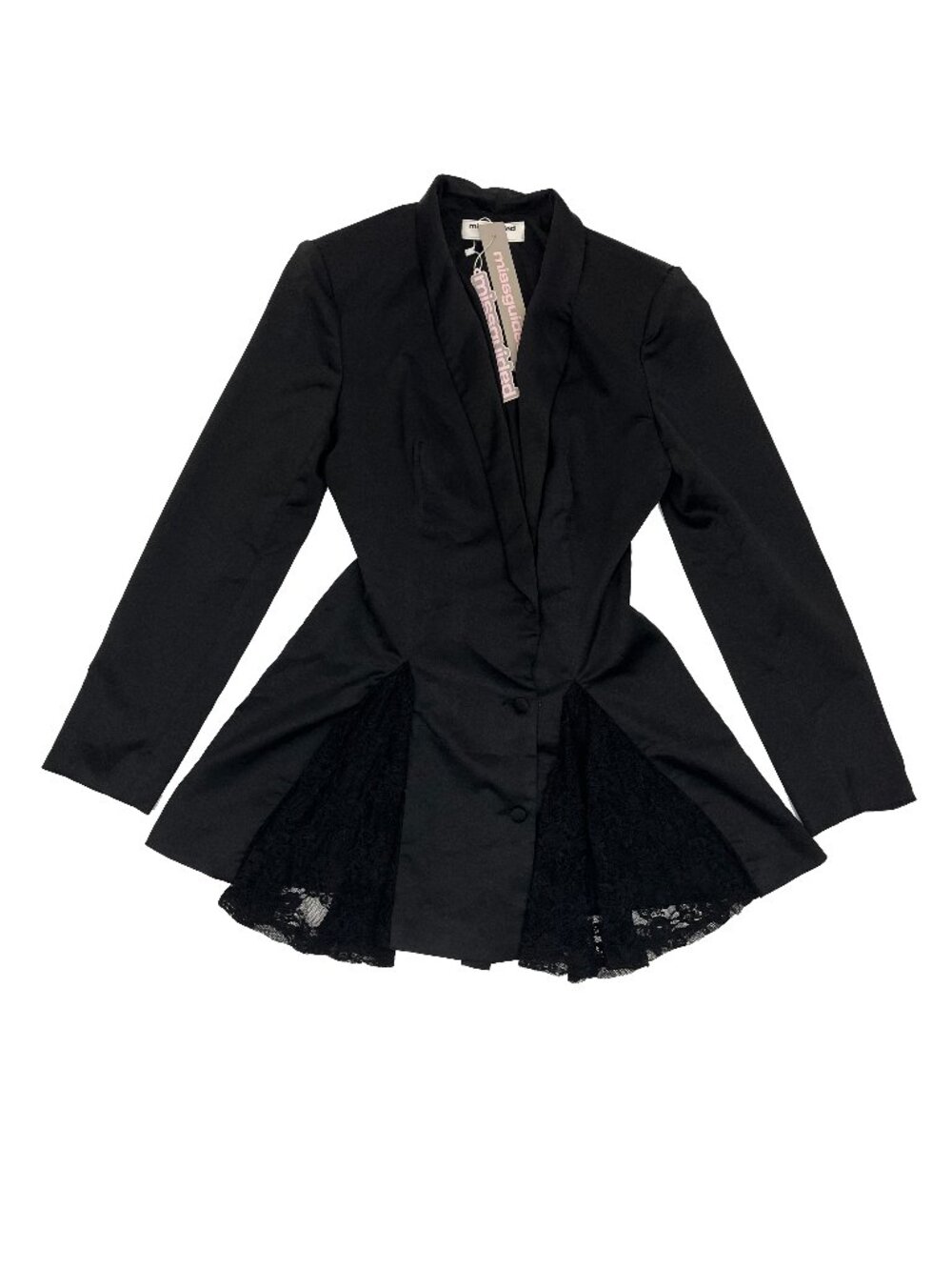 Missguided NEW NWT Black Lace Blazer Mini Dress Womens M